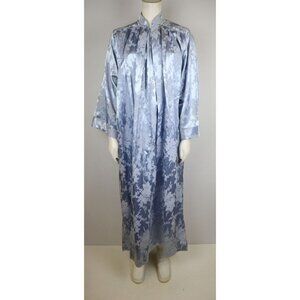 ARIEL PETER KEYLOUN - VINTAGE GRAY BLUE BROCADE FULL LENGTH CAFTAN NIGHTGOWN S